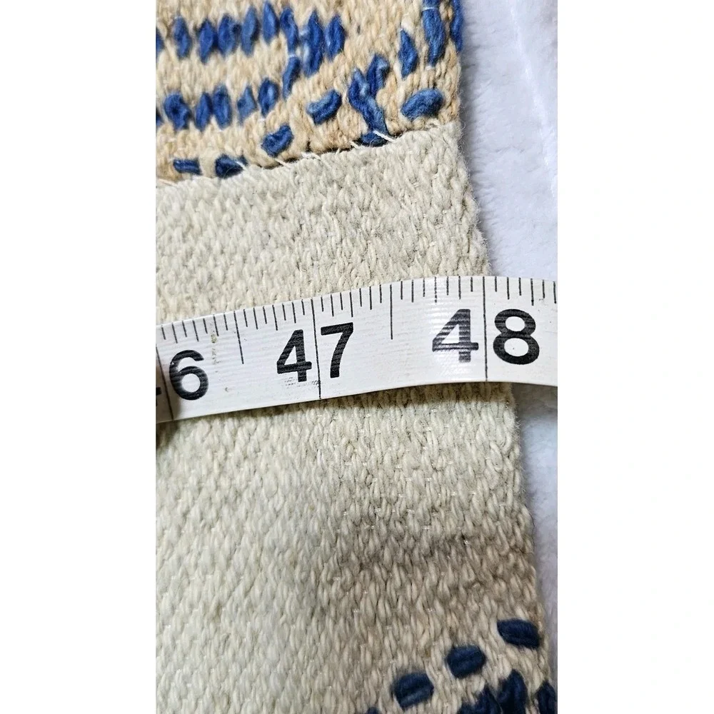Vtg Handmade Rug 48x63 Blanket Homespun Tribal Native Woven Fringe Wall Hanging